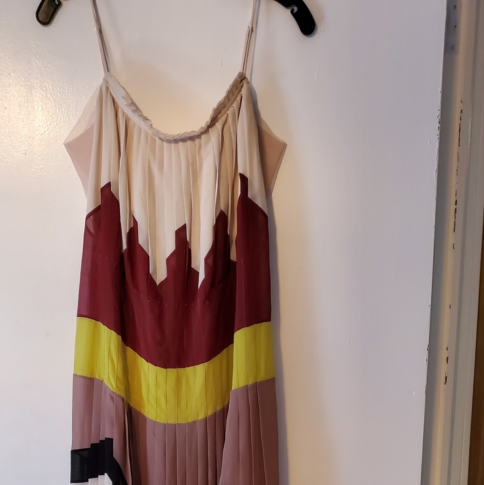 Bcbgmaxazria Runway Maxi  pleated Dress Sz M